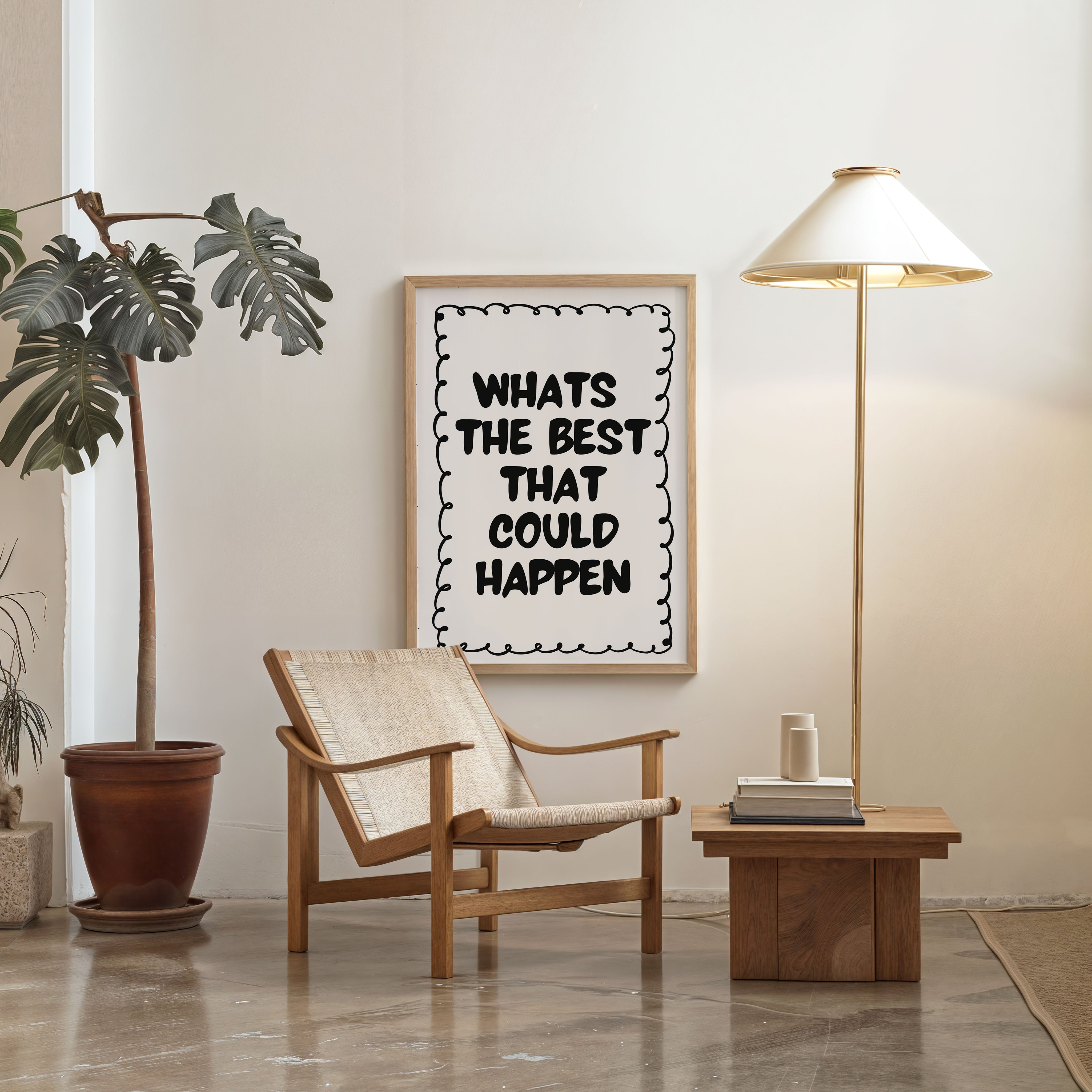 whats the best that could happen motivational quote wall art poster